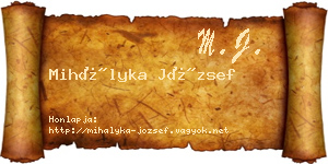 Mihályka József névjegykártya